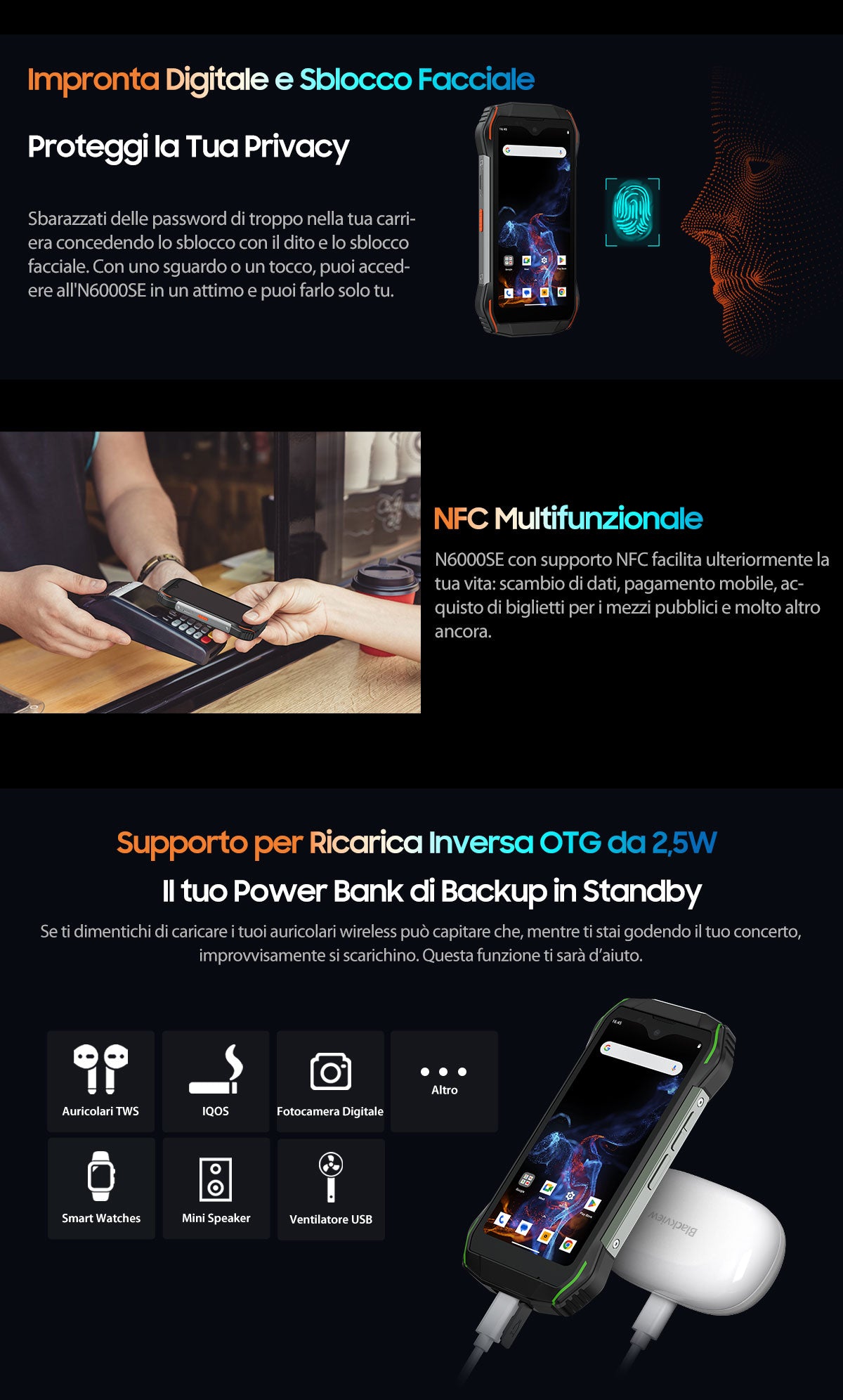 Blackview N6000SE Telefono Mini Rugged da 4,3 Pollici