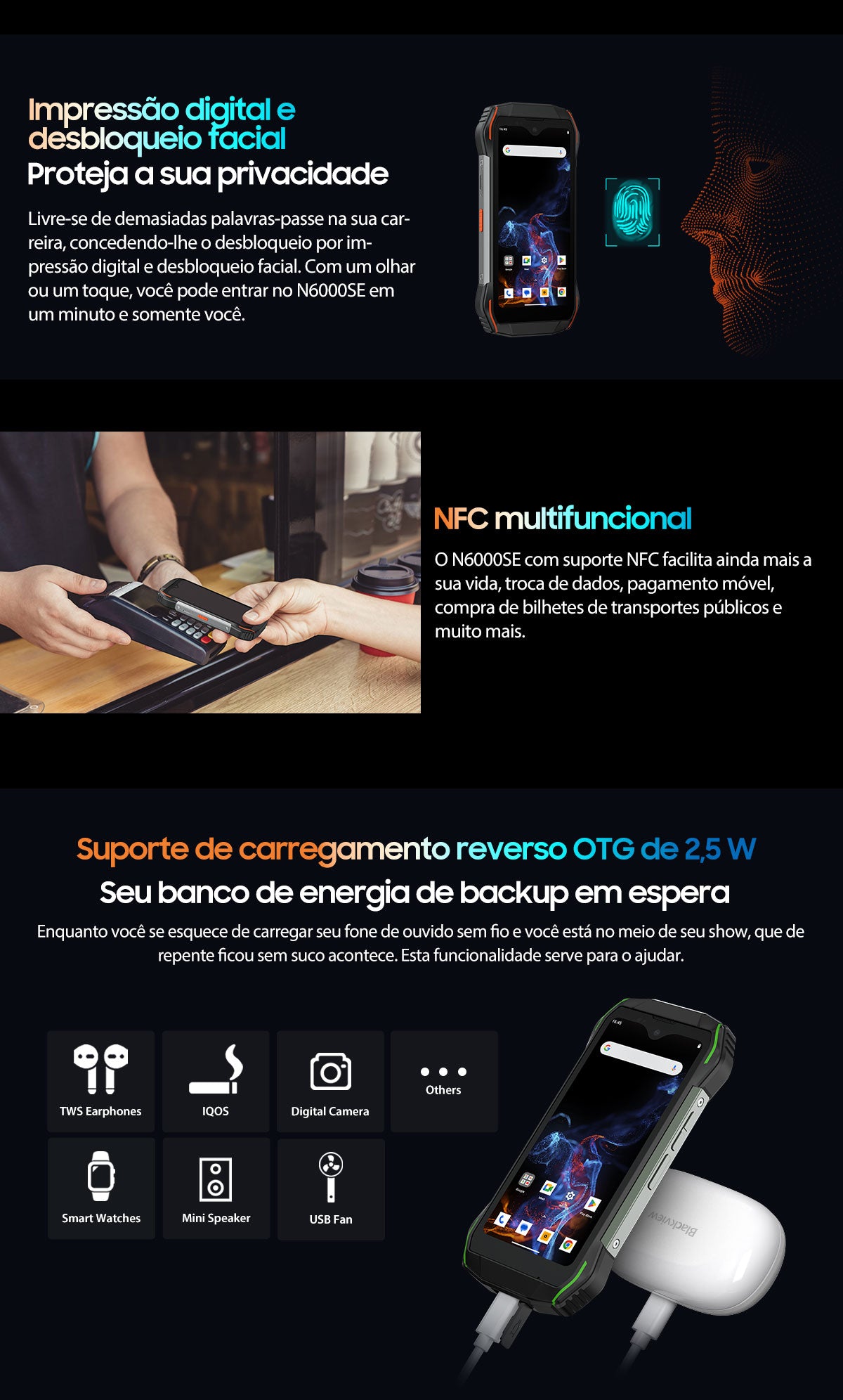 Blackview N6000SE Telefone Mini Rugged de 4,3 Polegadas