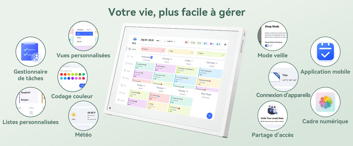 Calendrier numérique TABWEE P10 10,1 pouces