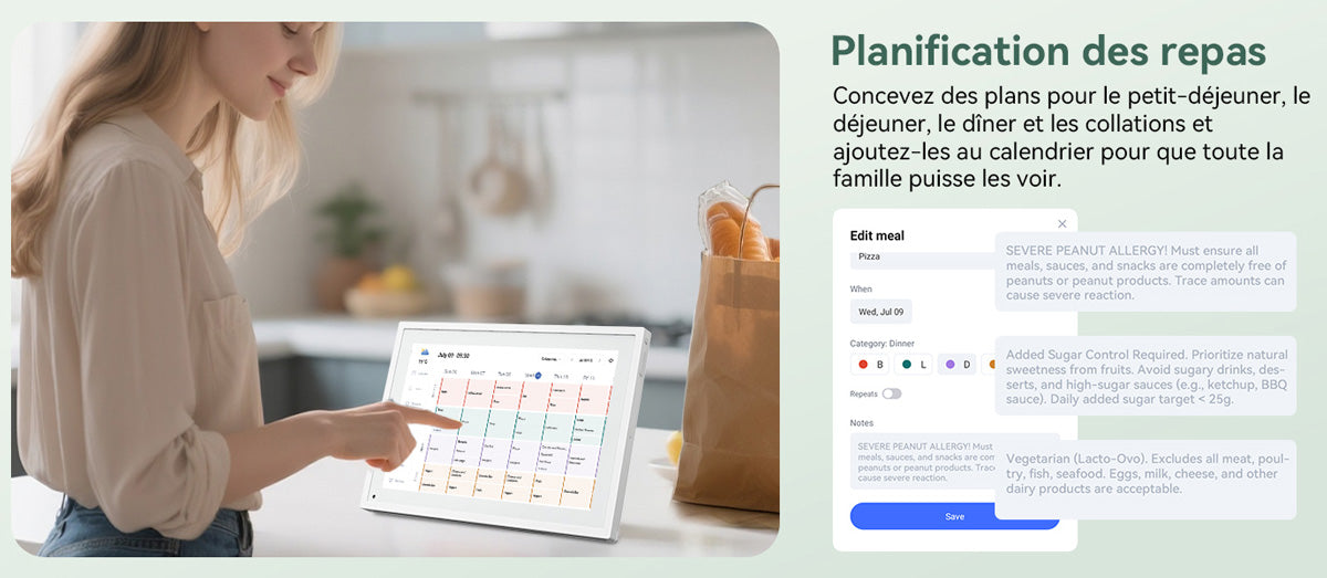 Calendrier numérique TABWEE P10 10,1 pouces