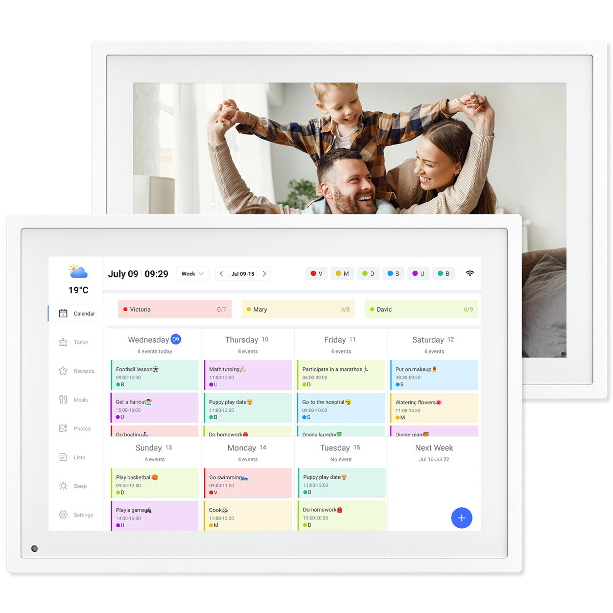 TABWEE P10 Calendario digital con pantalla táctil HD de 10.1 pulgadas con Wi-Fi y soporte para la aplicación eCalendar