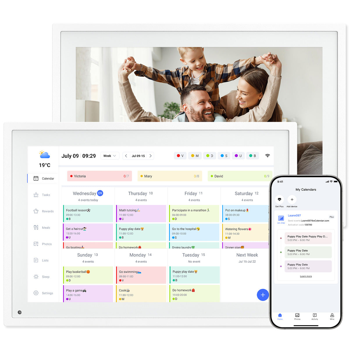 TABWEE P10 Calendario digital con pantalla táctil HD de 10.1 pulgadas con Wi-Fi y soporte para la aplicación eCalendar