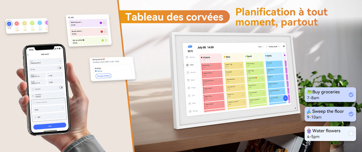 Calendrier numérique TABWEE P15 15,6 pouces