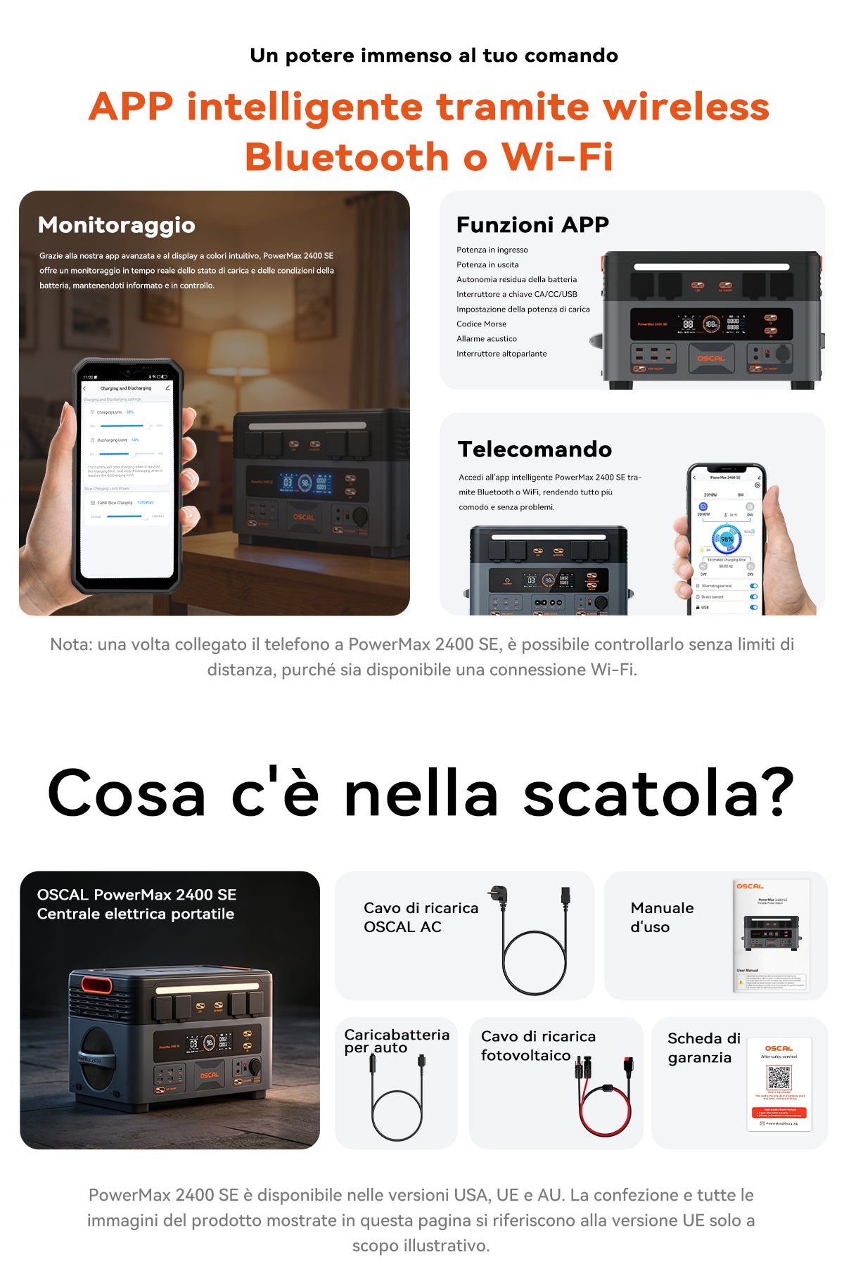 Stazione di alimentazione modulare smontabile Oscal PowerMax 2400 SE