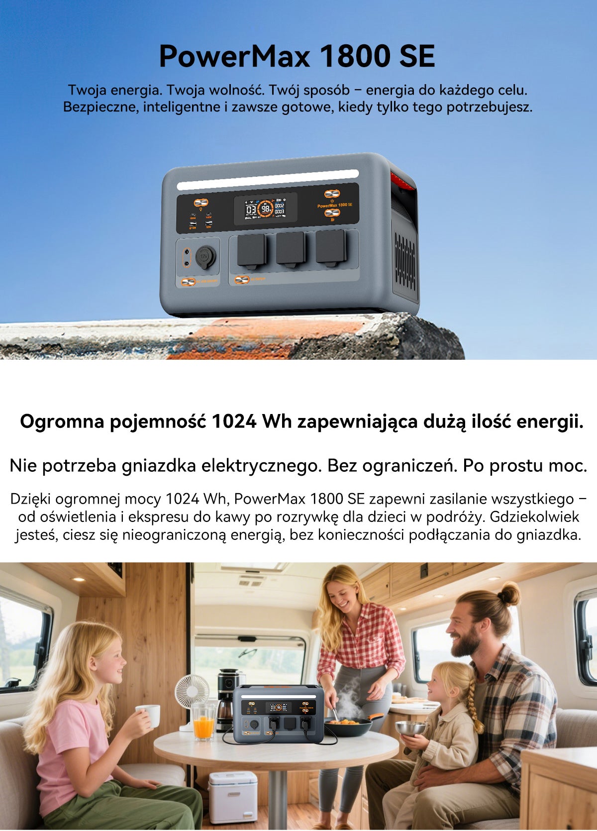 Oscal PowerMax 1800 SE przenośna stacja zasilania