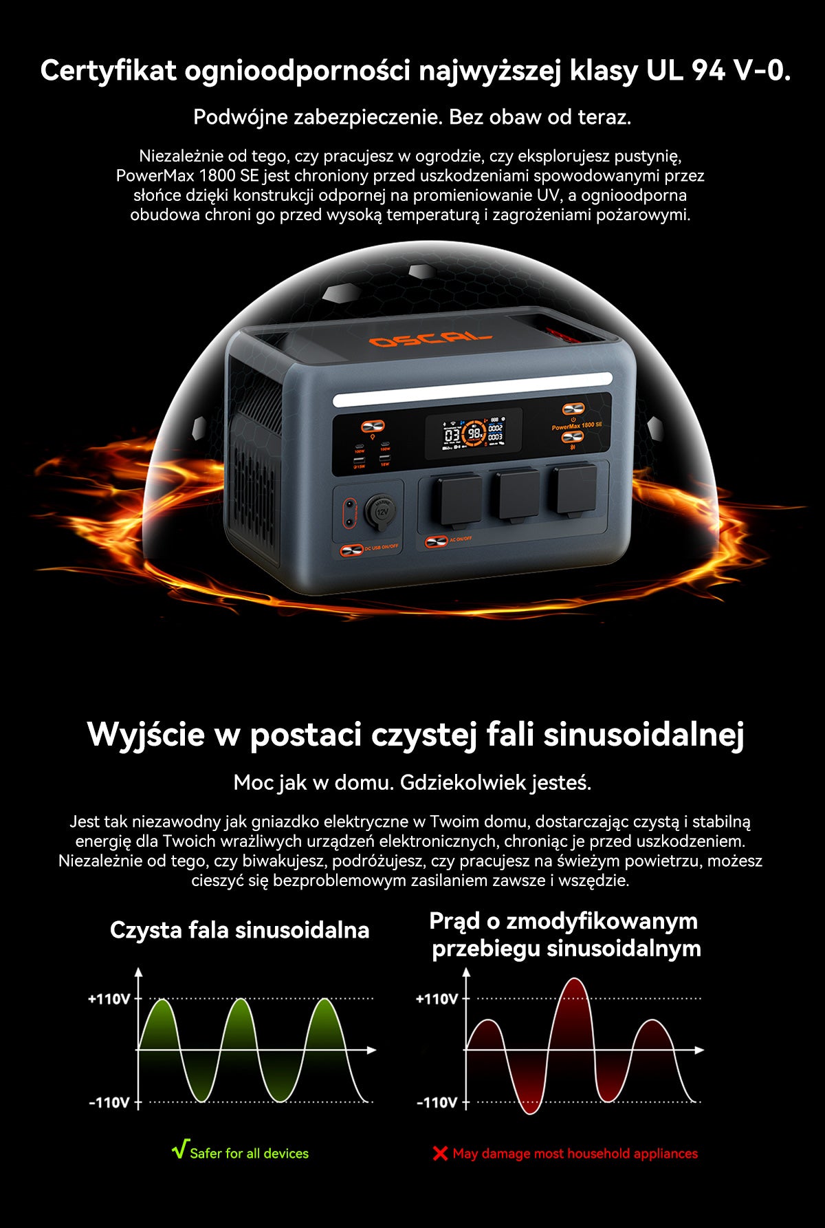 Oscal PowerMax 1800 SE przenośna stacja zasilania