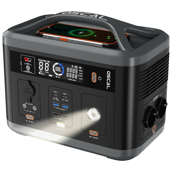 OSCAL PowerMax 700 AC/DC & Wireless Charging Output 700W Portable Power