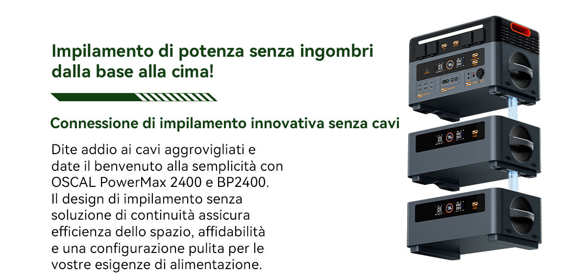 Blackview Oscal PowerMax 2400 Stazione di Alimentazione Portatile Modulare Staccabile Senza Cavi