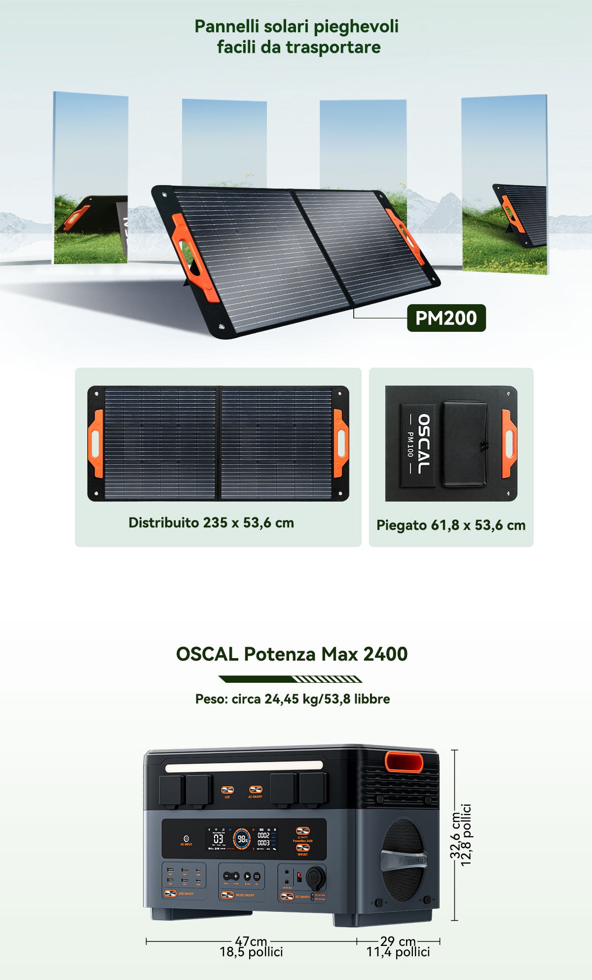 Blackview Oscal PowerMax 2400 Stazione di Alimentazione Portatile Modulare Staccabile Senza Cavi