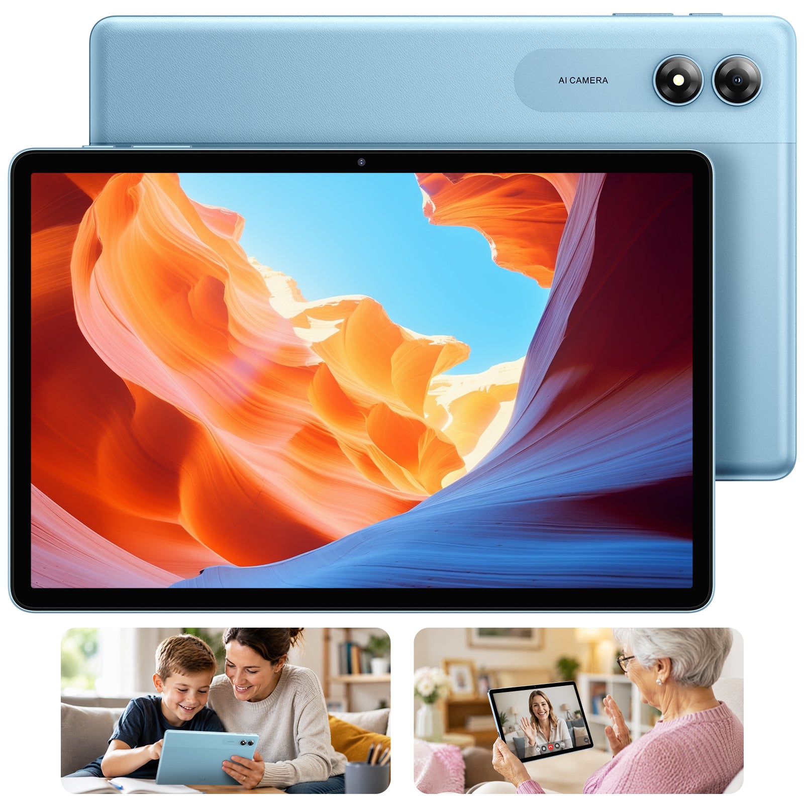 TABWEE 11" Android 16 AI Tablet, 16GB+64GB (Up to 4TB), 7000mAh, 5G WiFi, Parental Control, Kid-Safe & Senior-Friendly for Learning, Streaming & Work