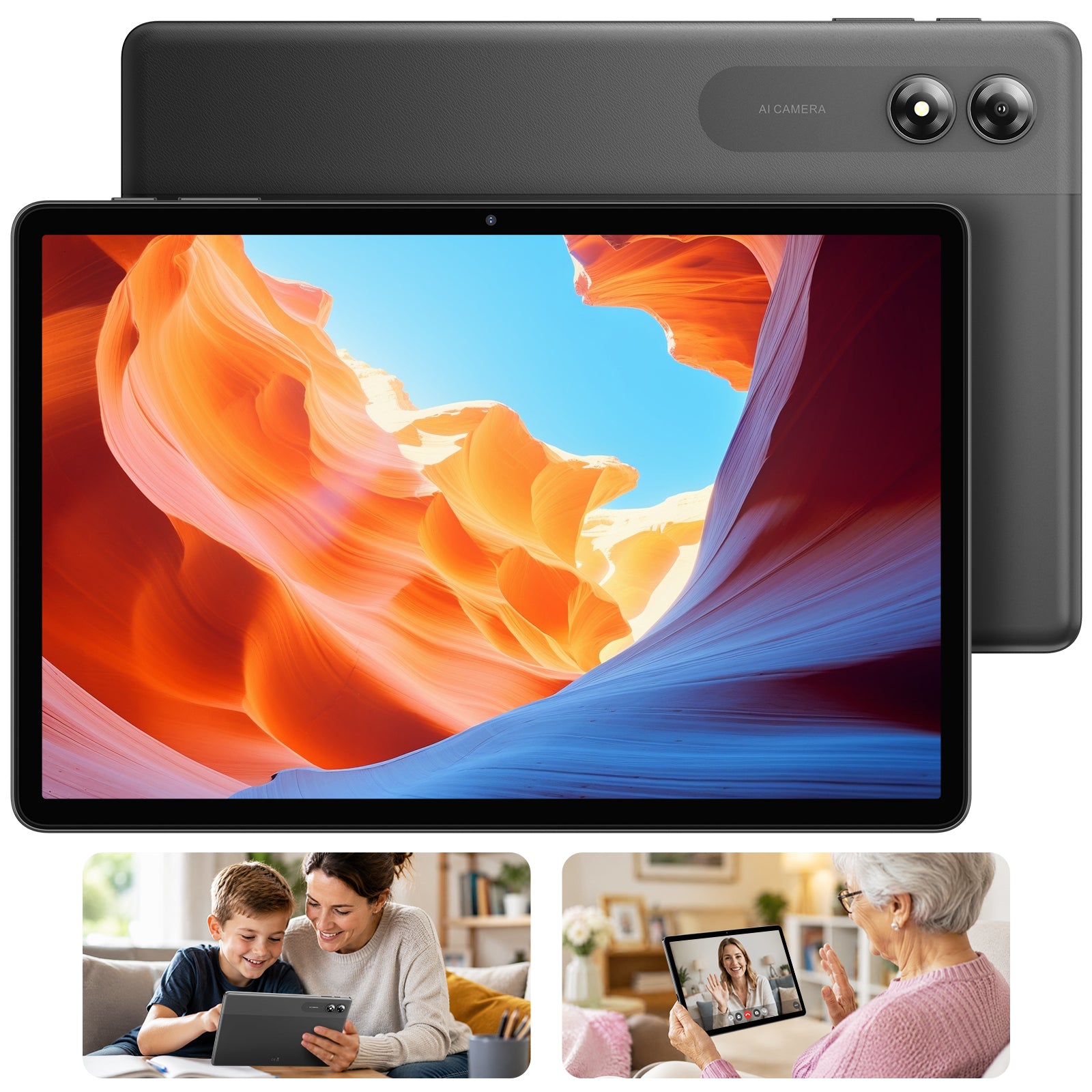 TABWEE 11" Android 16 AI Tablet, 16GB+64GB (Up to 4TB), 7000mAh, 5G WiFi, Parental Control, Kid-Safe & Senior-Friendly for Learning, Streaming & Work