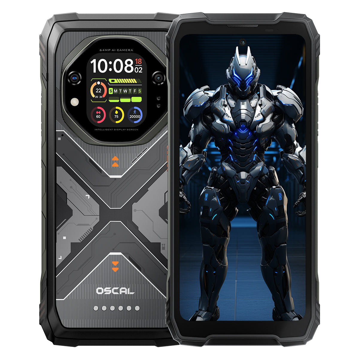 Oscal TANK 1 6.78" 120Hz Main & 2.01" Secondary Display 20000mAh 170LM Flashlight & Night Vision Camera Rugged 5G AI Smartphone