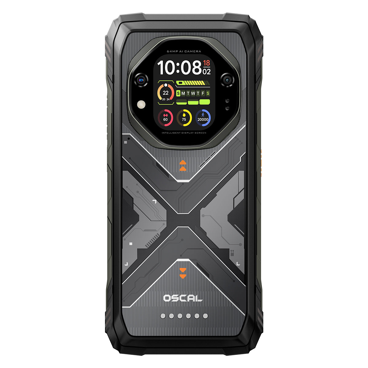 Oscal TANK 1 6.78" 120Hz Main & 2.01" Secondary Display 20000mAh 170LM Flashlight & Night Vision Camera Rugged 5G AI Smartphone