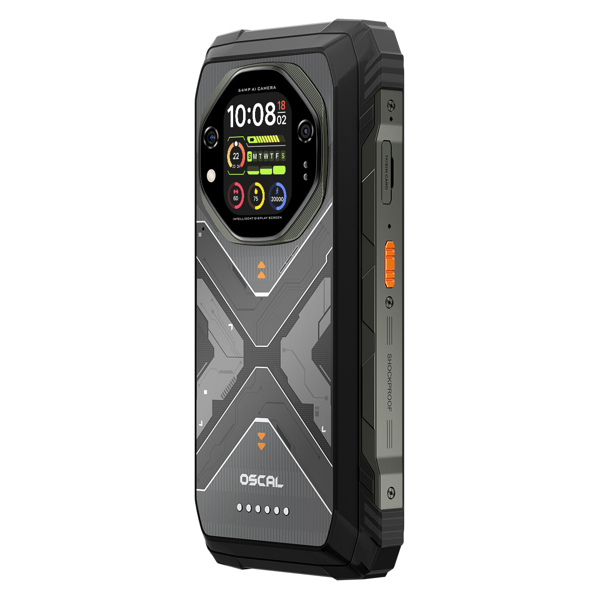 Oscal TANK 1 6.78" 120Hz Main & 2.01" Secondary Display 20000mAh 170LM Flashlight & Night Vision Camera Rugged 5G AI Smartphone