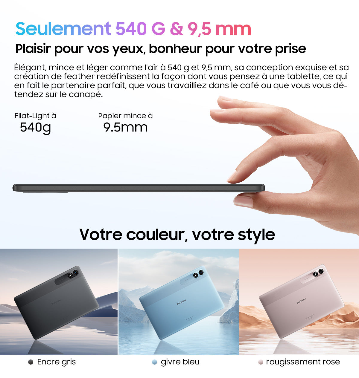 Tablette PC Android Blackview Tab 90 WiFi de 10,92 pouces