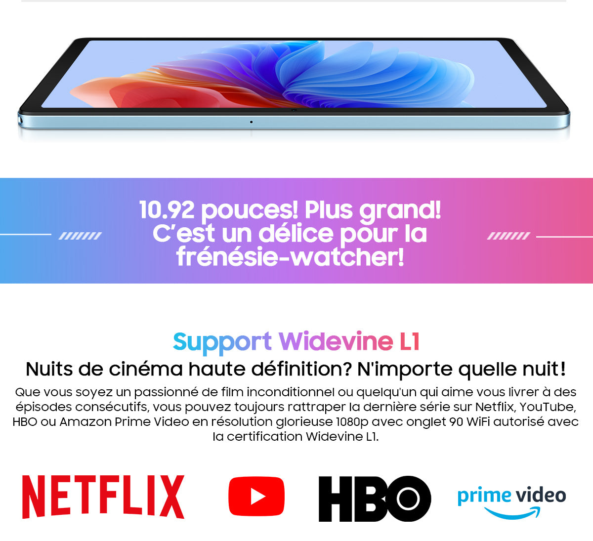 Tablette PC Android Blackview Tab 90 WiFi de 10,92 pouces