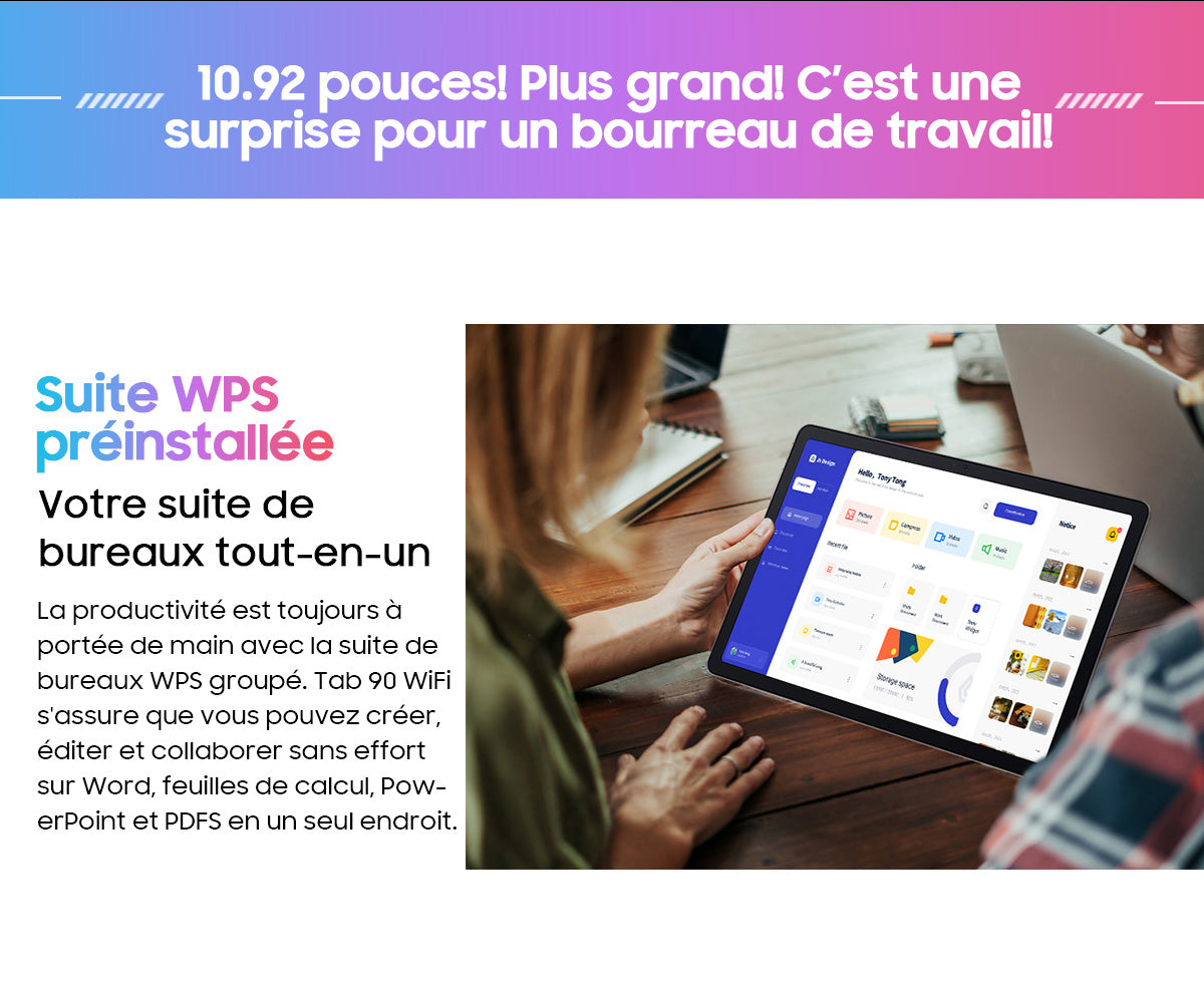 Tablette PC Android Blackview Tab 90 WiFi de 10,92 pouces