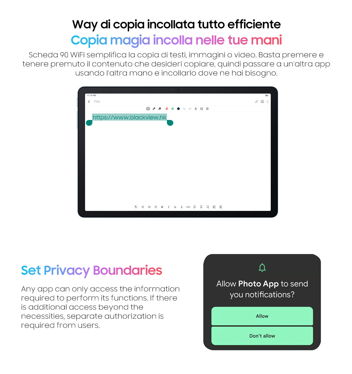 Blackview Tab 90 WiFi Tablet PC Android da 10,92 pollici