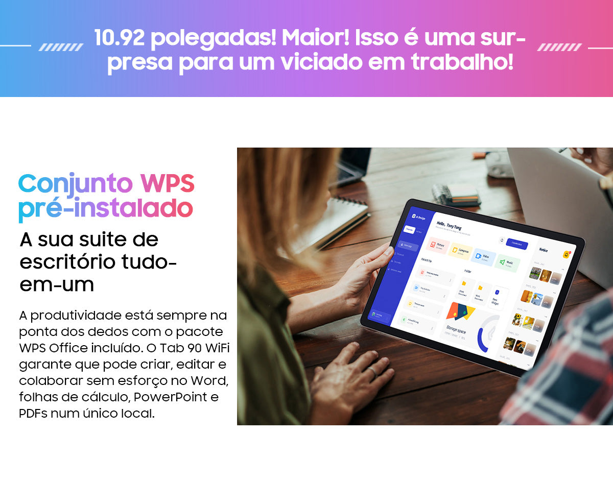 Blackview Tab 90 WiFi Tablet PC Android de 10,92 polegadas