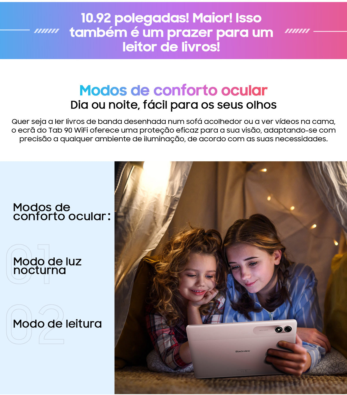 Blackview Tab 90 WiFi Tablet PC Android de 10,92 polegadas