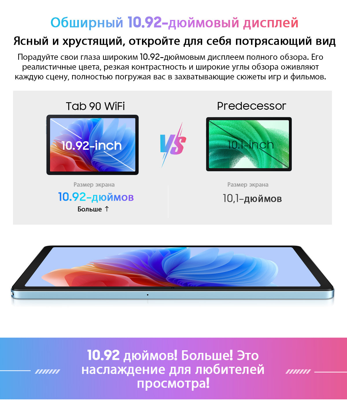 Планшет Blackview Tab 90 WiFi с экраном 10.92 дюйма на Android