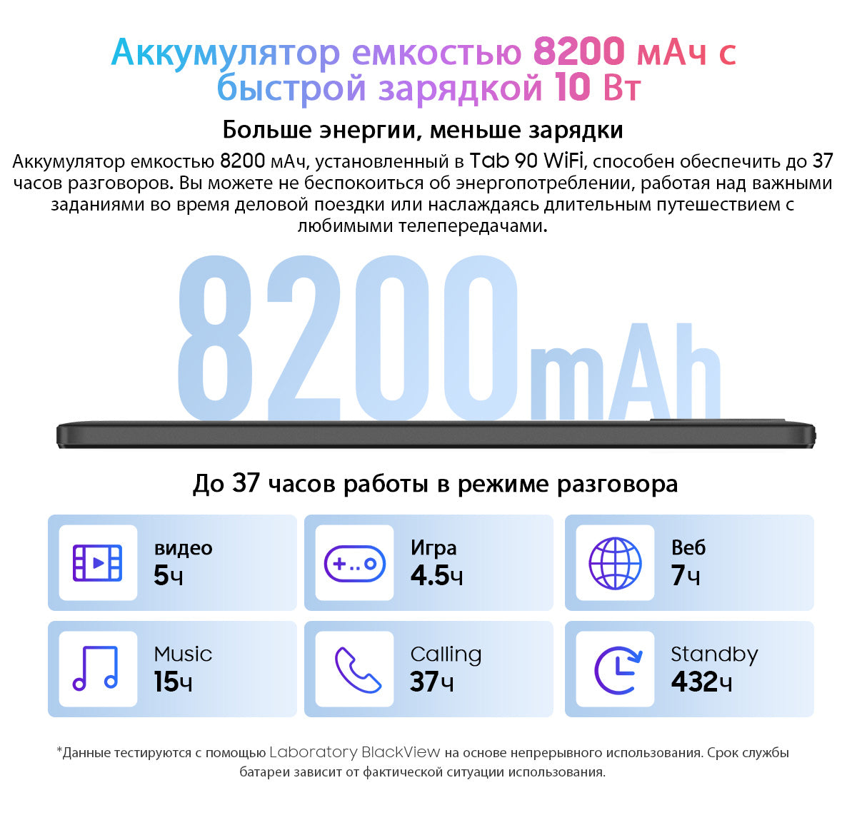 Планшет Blackview Tab 90 WiFi с экраном 10.92 дюйма на Android