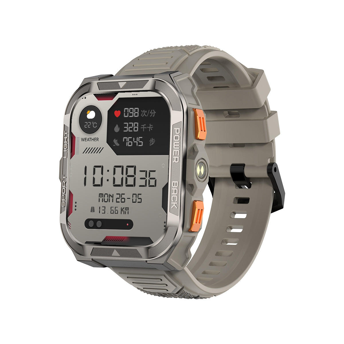Blackview W80 Pro GPS Relógio Inteligente para Desporto ao Ar Livre com Ecrã de 1,91 polegadas, Lanterna LED Incorporada e Bateria de 900mAh