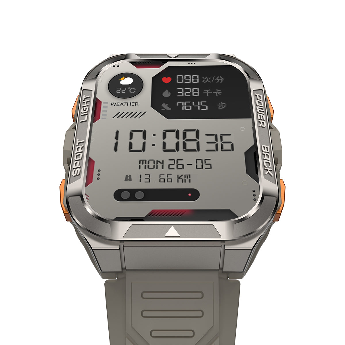 Blackview W80 Pro GPS Relógio Inteligente para Desporto ao Ar Livre com Ecrã de 1,91 polegadas, Lanterna LED Incorporada e Bateria de 900mAh